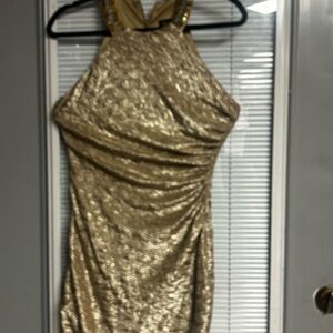 Laundry By Shelli Segal Gold Mini Dress